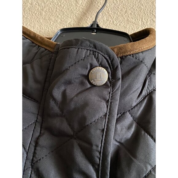 Lucchese Quilted Vest Size M Black Polyester Micro Suede Zipper Coastal Cowgirl - Picture 7 of 10